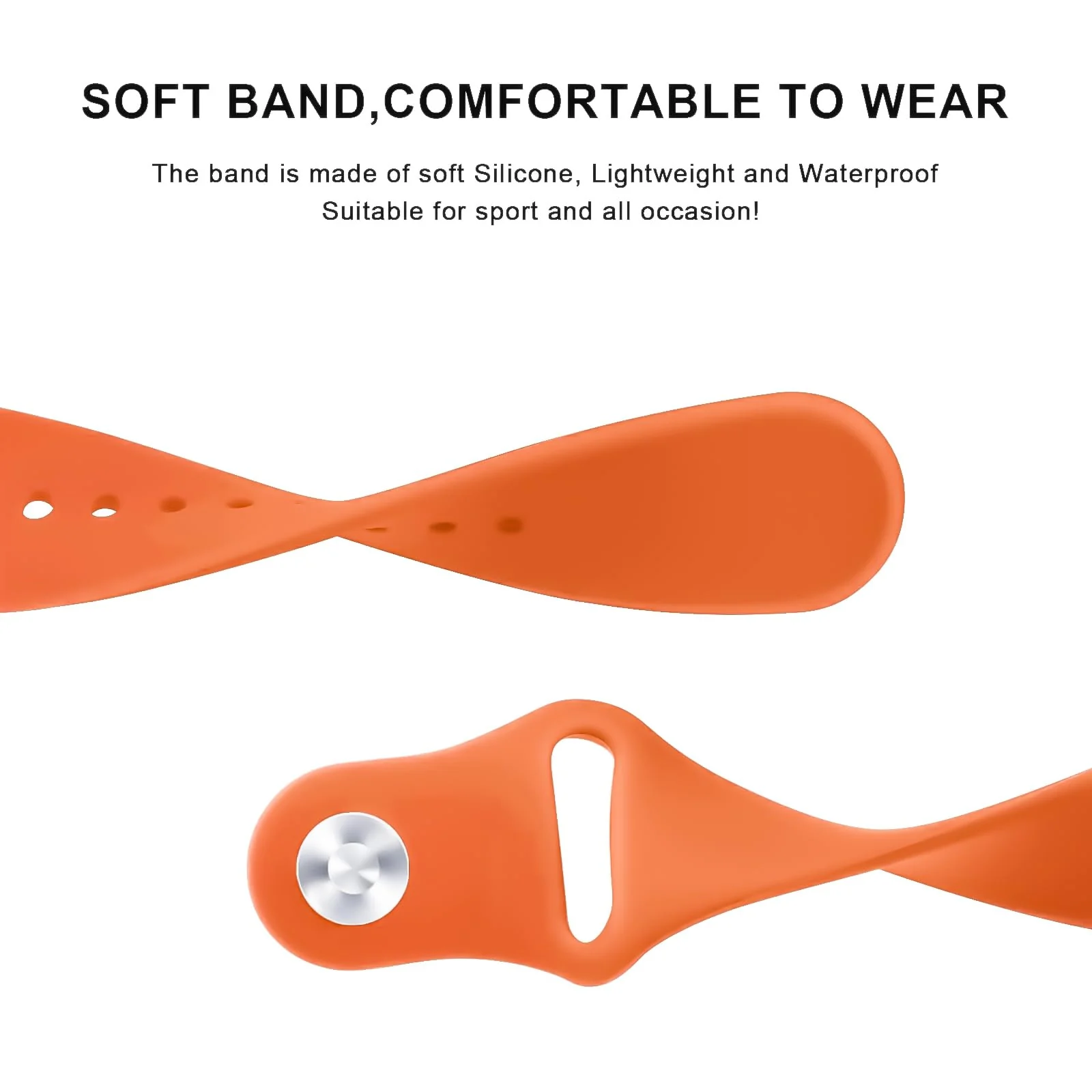 DL3 Mobilak Straps Compatible with Xiaomi Redmi Watch 5 Active/Redmi Watch 5 Lite Bracelets for Men Women, 22mm Soft Silicone Strap, Waterproof Adjustable Band Sports Replacement - Orange