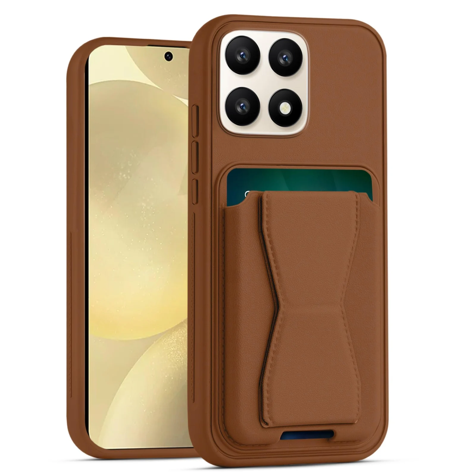 DL3 Mobilak Leather Wallet Case with Card Slot for Xiaomi 14T / Xiaomi 14T Pro 5G with Camera Protection and Shockproof Design - Brown