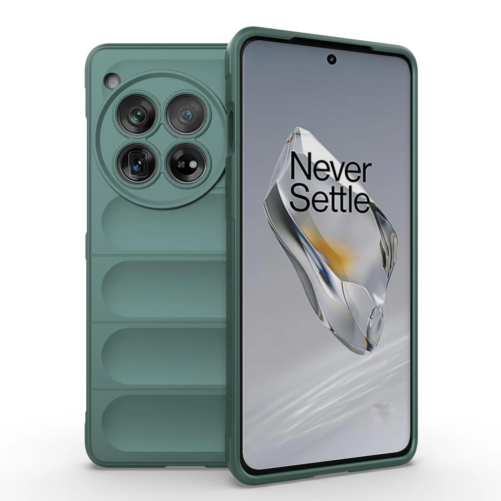 DL3 Mobilak Flexible Silicone and TPU Protective Case with Camera Protection for OnePlus 12 5G - Green