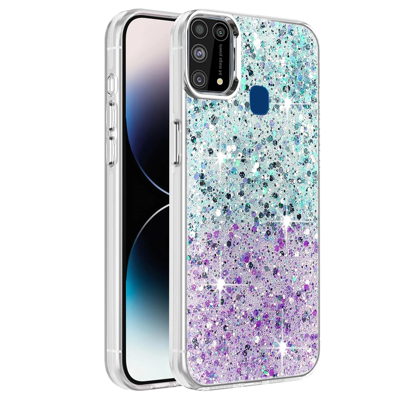 Samsung Galaxy M31 / M21s — DL3 Mobilak Glitter Protective Case for Samsung Galaxy M31 / M21s, Supports wireless charging, Camera protection, Shock-absorbing protection