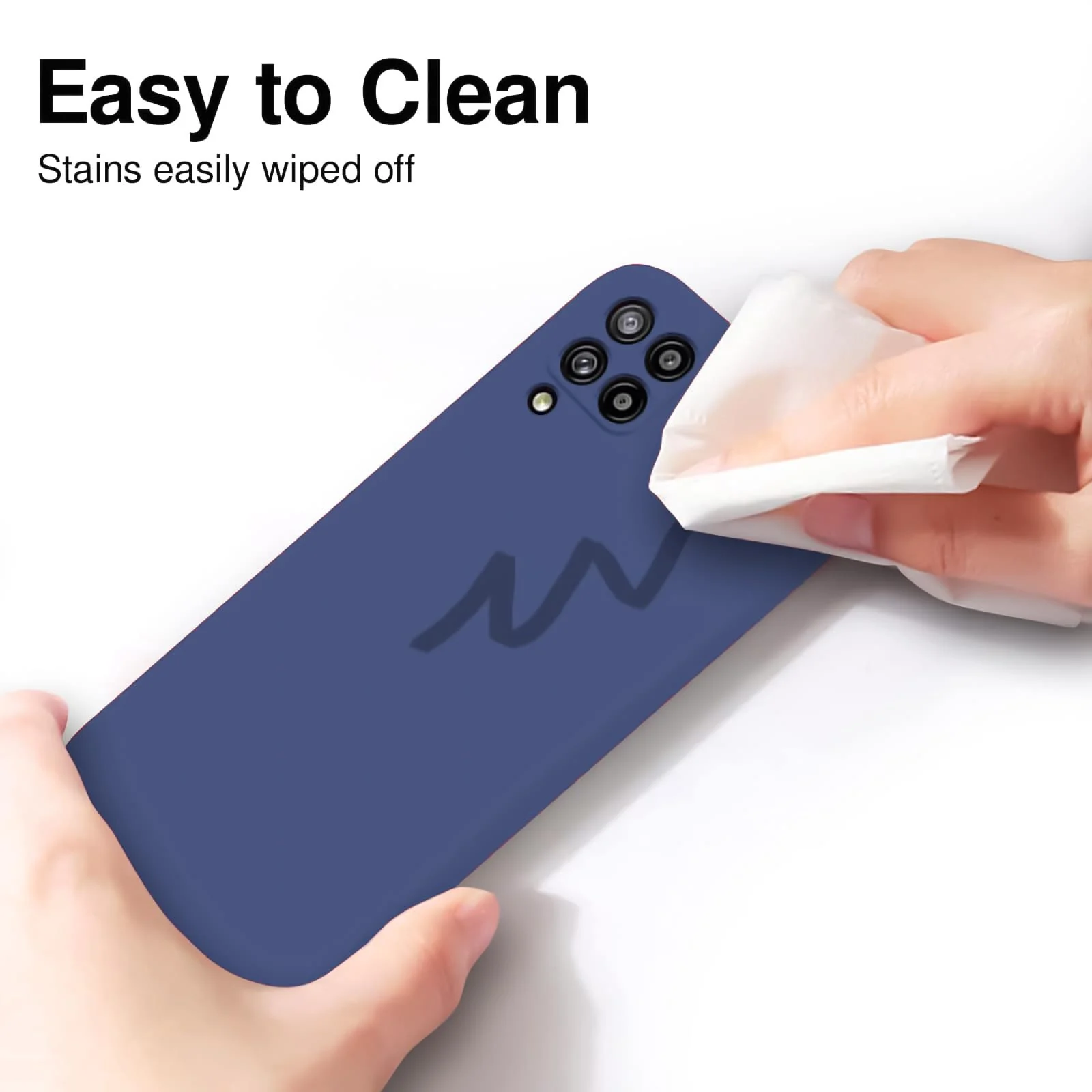 DL3 Mobilak Soft Silicone Protective Case for Samsung Galaxy A12 / M12 with Microfiber Lining and Shockproof Design - Blue 1