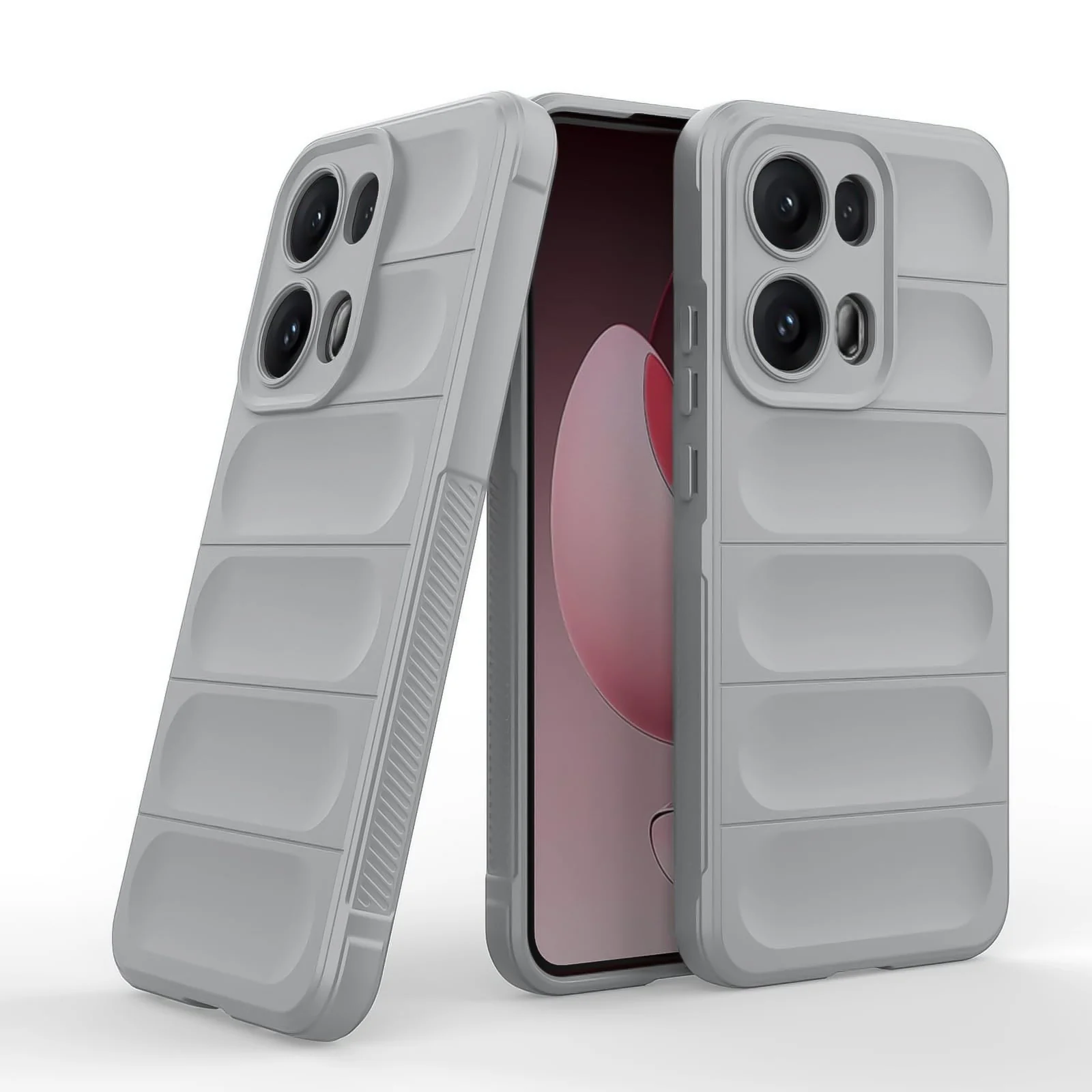 DL3 Mobilak Flexible Silicone and TPU Protective Case with Camera Protection for OPPO Reno 13 Pro 5G - Gray