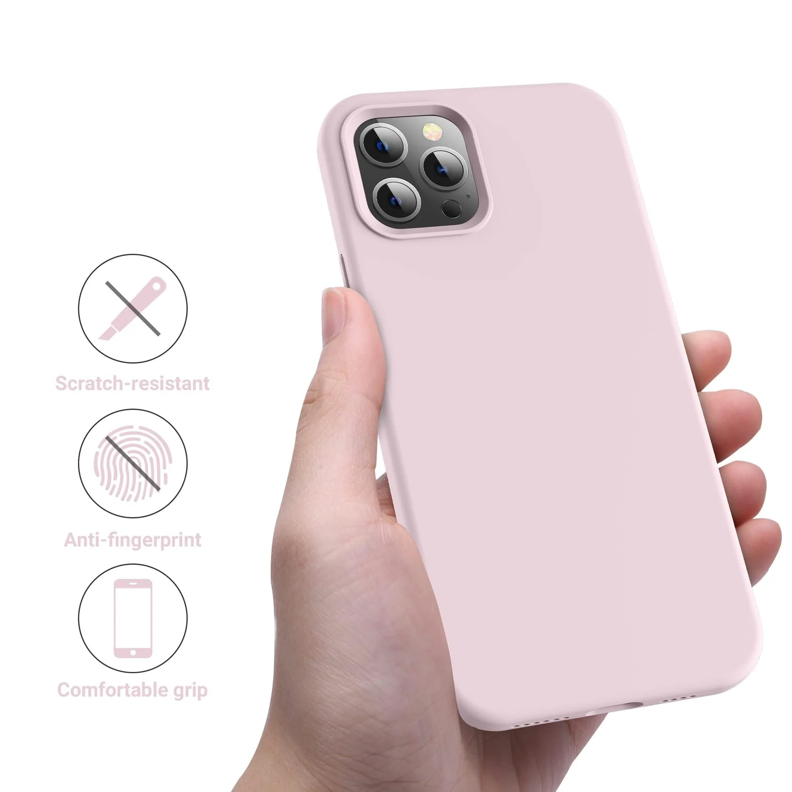 DL3 Mobilak Compatible with iPhone 11 Pro (5.8 Inch) Case, Liquid Silicone Case, Full Body Protective Cover, Shockproof, Slim Phone Case, Anti-Scratch Soft Microfiber Lining - Pink