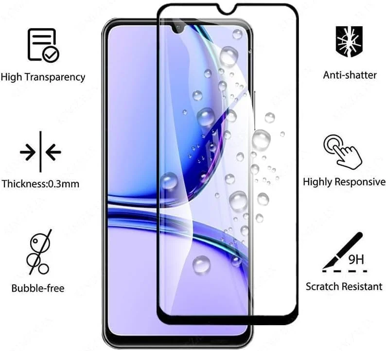 DL3 Mobilak 5D Full Glass Screen Protector For realme C53 / realme C51 Black Frame - Clear