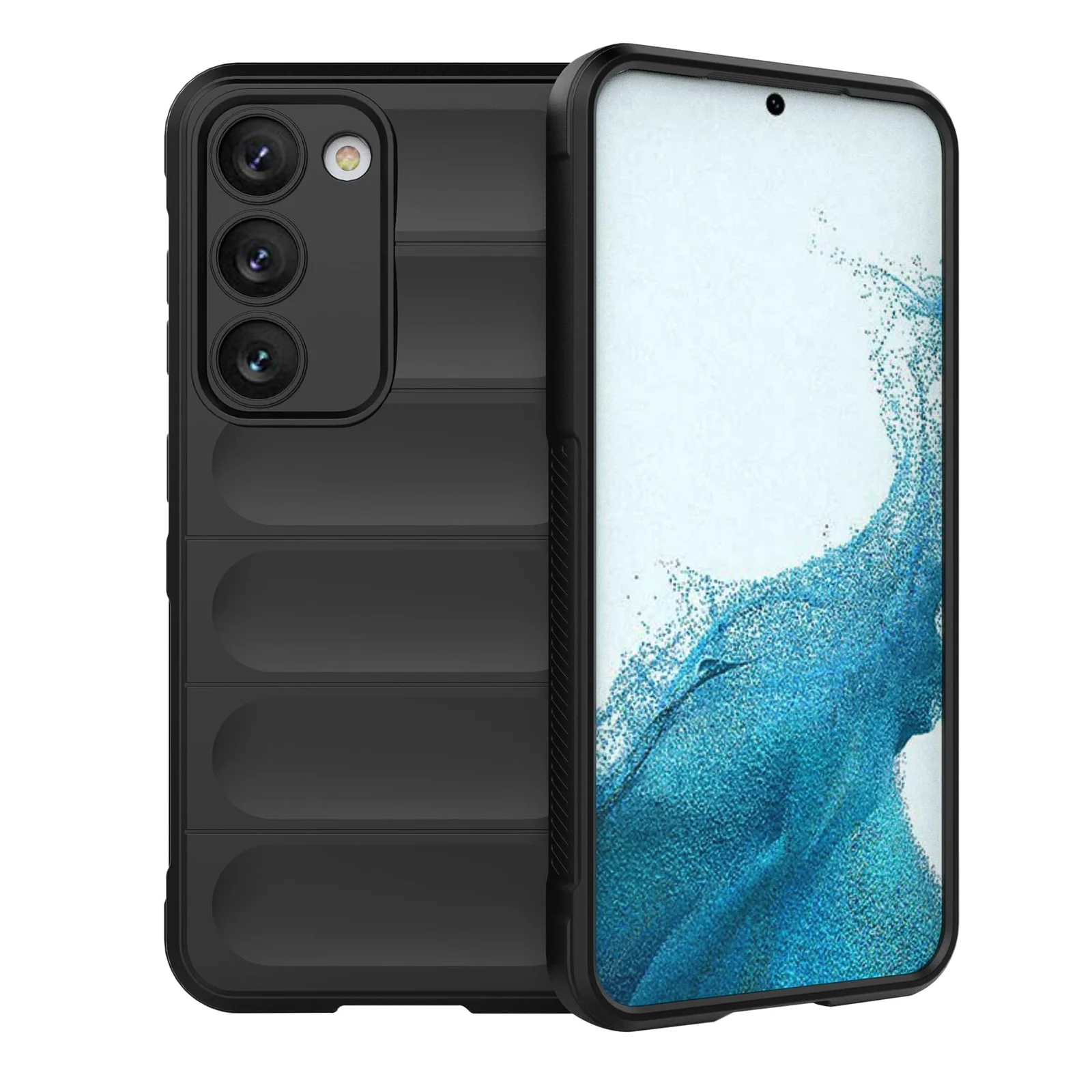 DL3 Mobilak Silicone Case for Samsung Galaxy S23+ Plus Heavy Duty Protective [Slim Fit] Shockproof Soft Flexible Protective Design Shock-Absorption TPU Cover With Camera Protection - Black