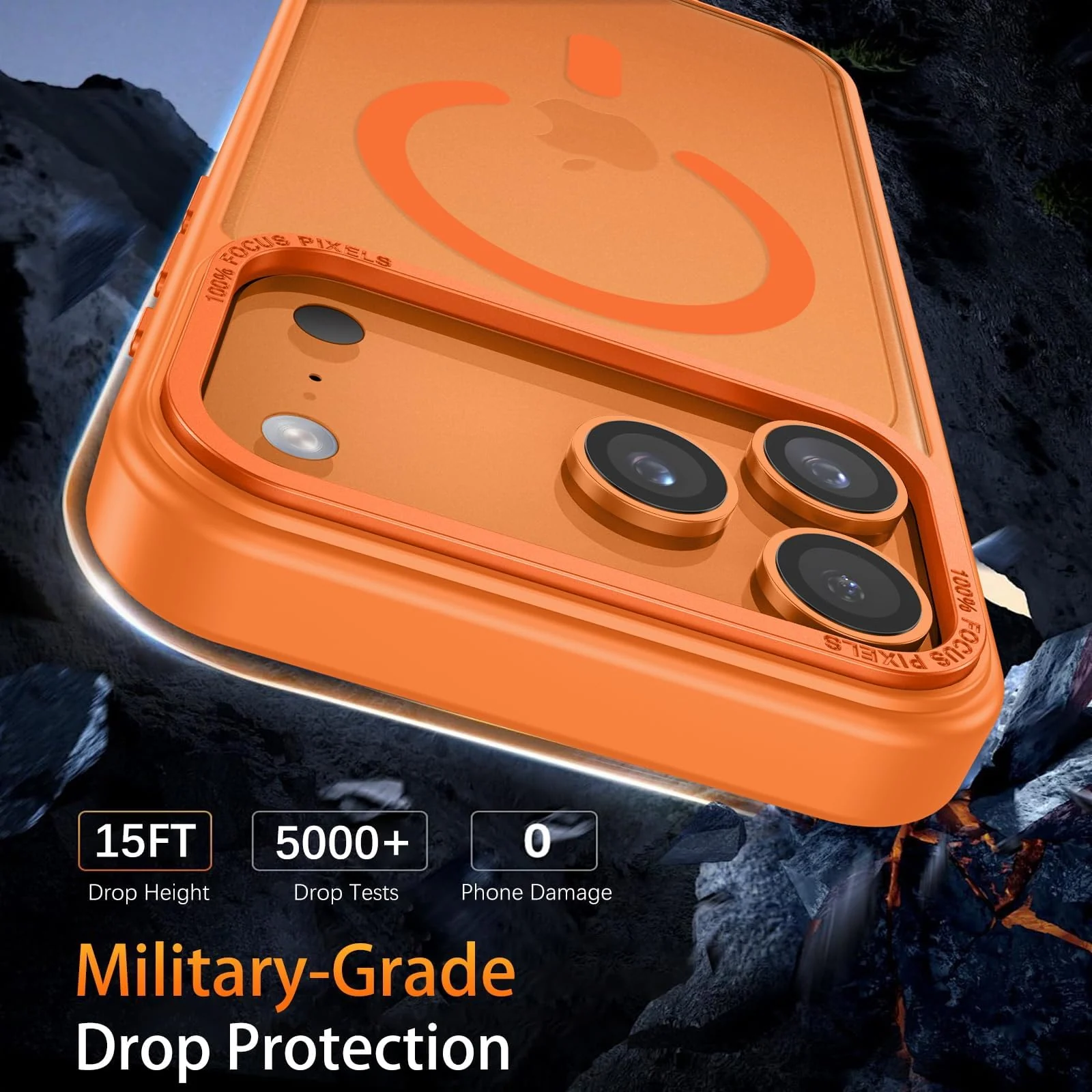 DL3 MOBILAK Protective Phone Case for Apple iPhone 18 Pro and 17 Pro - Orange