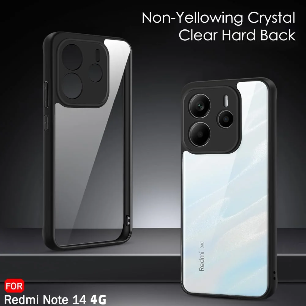 DL3 Mobilak Rugged Protective Case for Xiaomi Redmi Note 14 4G (Not 5G), Camera protection, Shock-absorbing protection, Scratch-resistant surface - Black