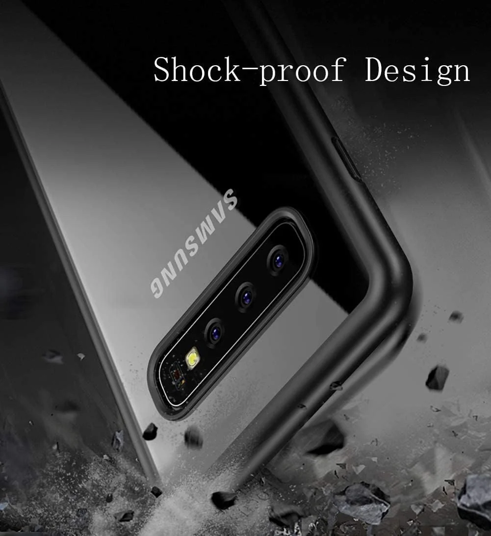 DL3 Mobilak Clear TPU Case for Samsung Galaxy S10, Shock-absorbing protection, Non-slip grip, Raised edges around the screen and camera - Black