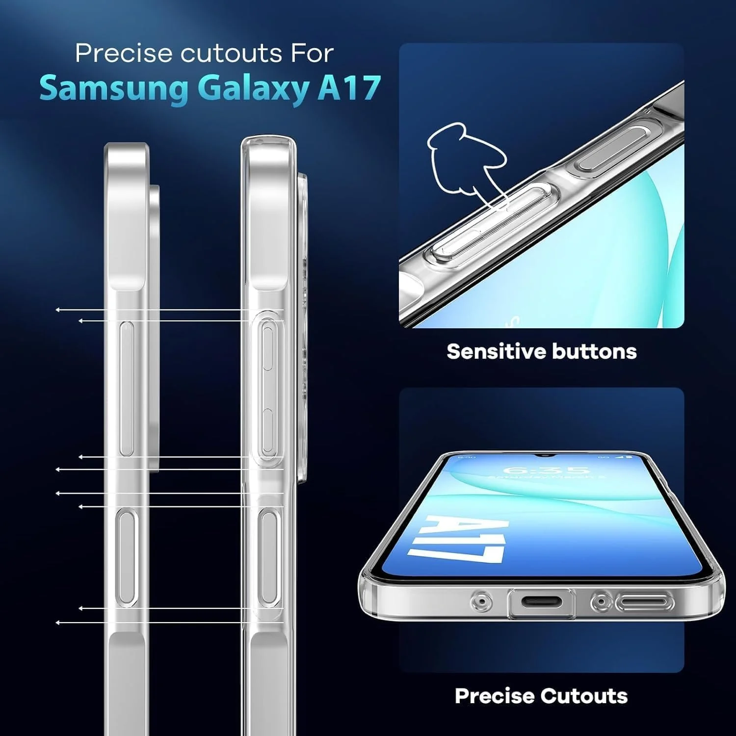 DL3 MOBILAK for Samsung Galaxy A17 5G/4G Case Clear [Compatible with MagSafe] Slim Magnetic Clear Bumper Case
