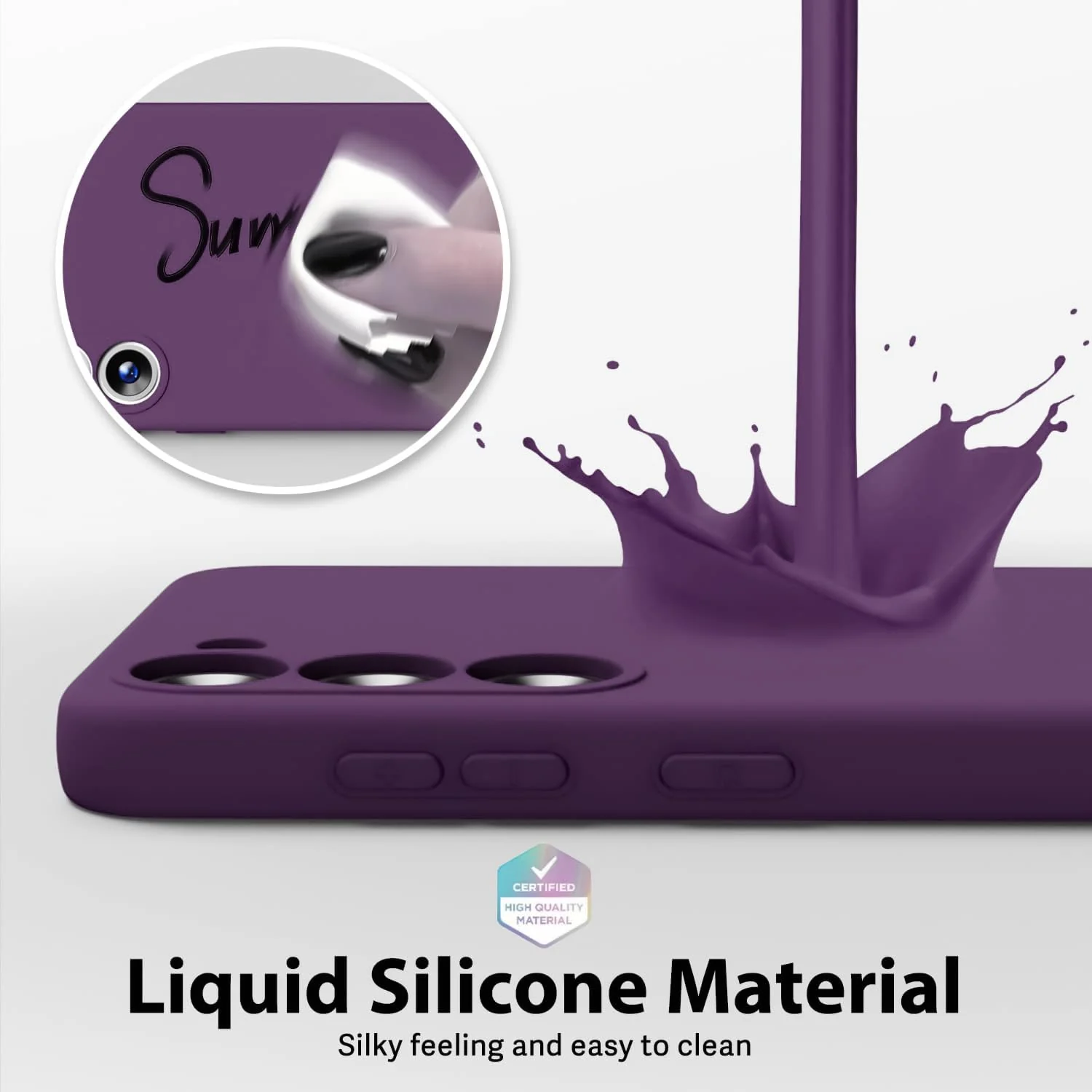 DL3 Mobilak Samsung Galaxy Note 10 Case, Soft Flexible Liquid Silicone Gel Rubber Bumper Cover, Full Body Shockproof Protective Phone Case - Violet