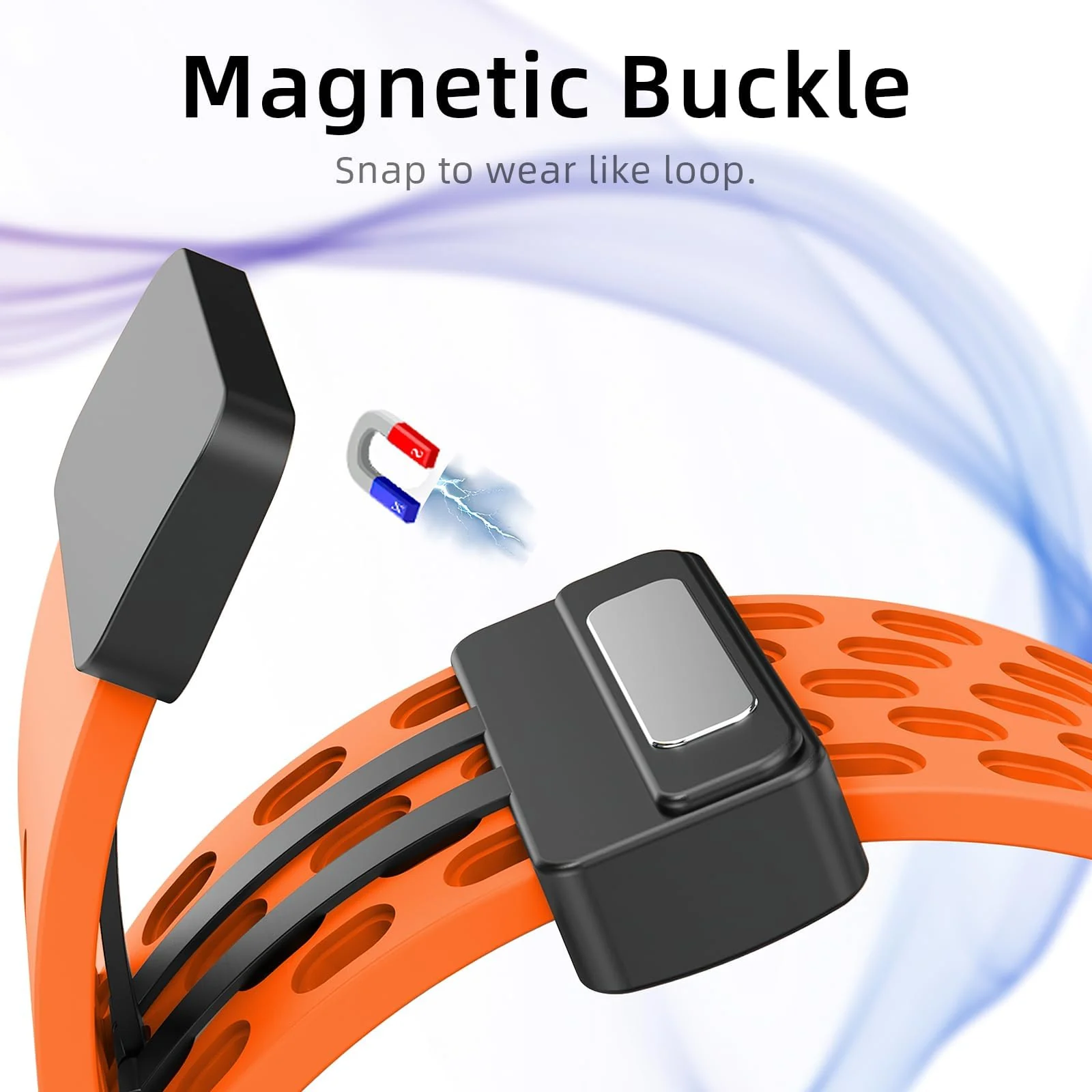 DL3 Mobilak Magnetic Bands for Apple Watch Band 49mm 46mm 45mm 44mm 42mm, Soft Silicone Magnetic Buckle Breathable Sport Watch Strap for iWatch Ultra2 Ultra SE SE2 Series 10 9 8 7 6 5 4 3 2 1 - Orange