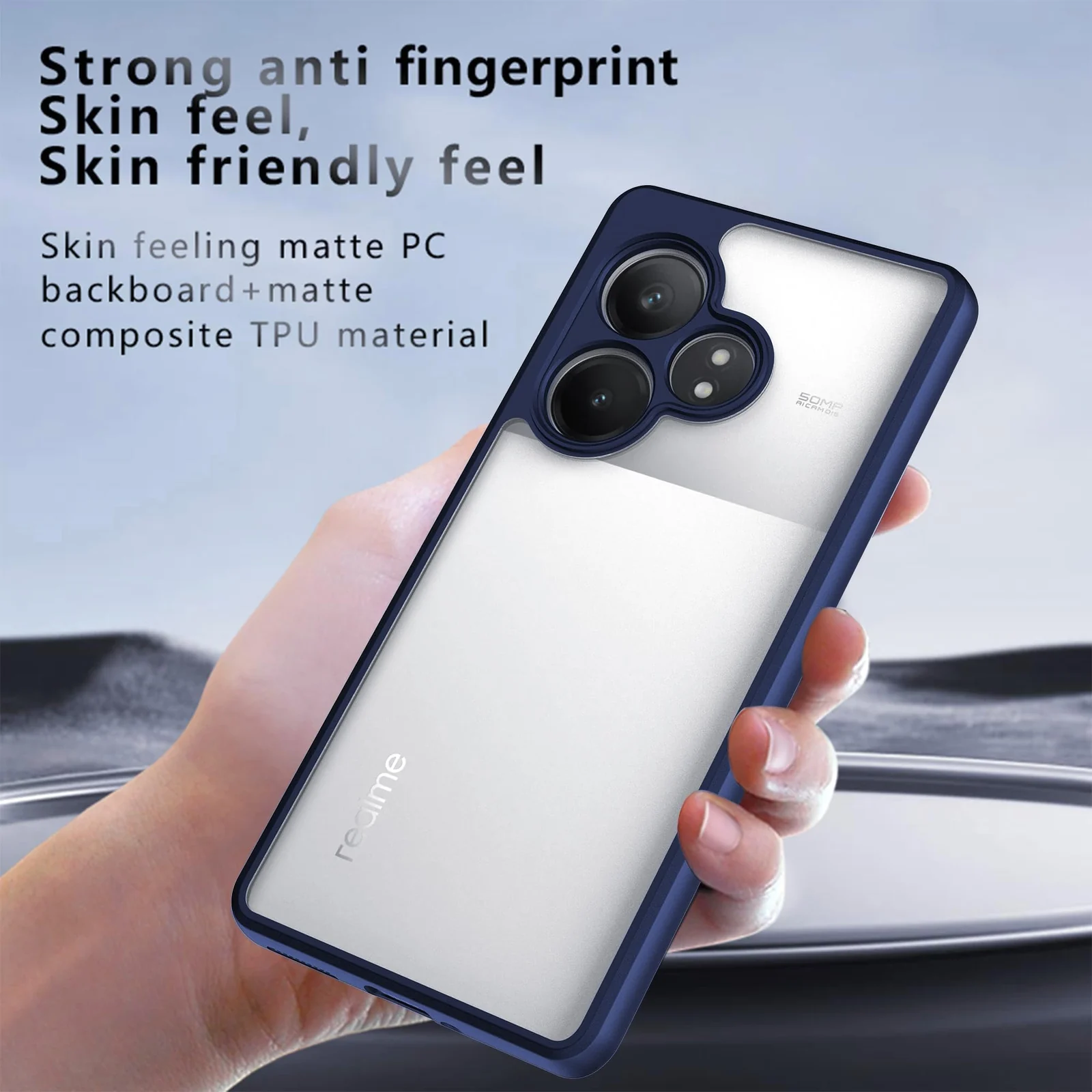 DL3 Mobilak Clear Protective Case for OPPO Reno 12 Pro 5G - Blue