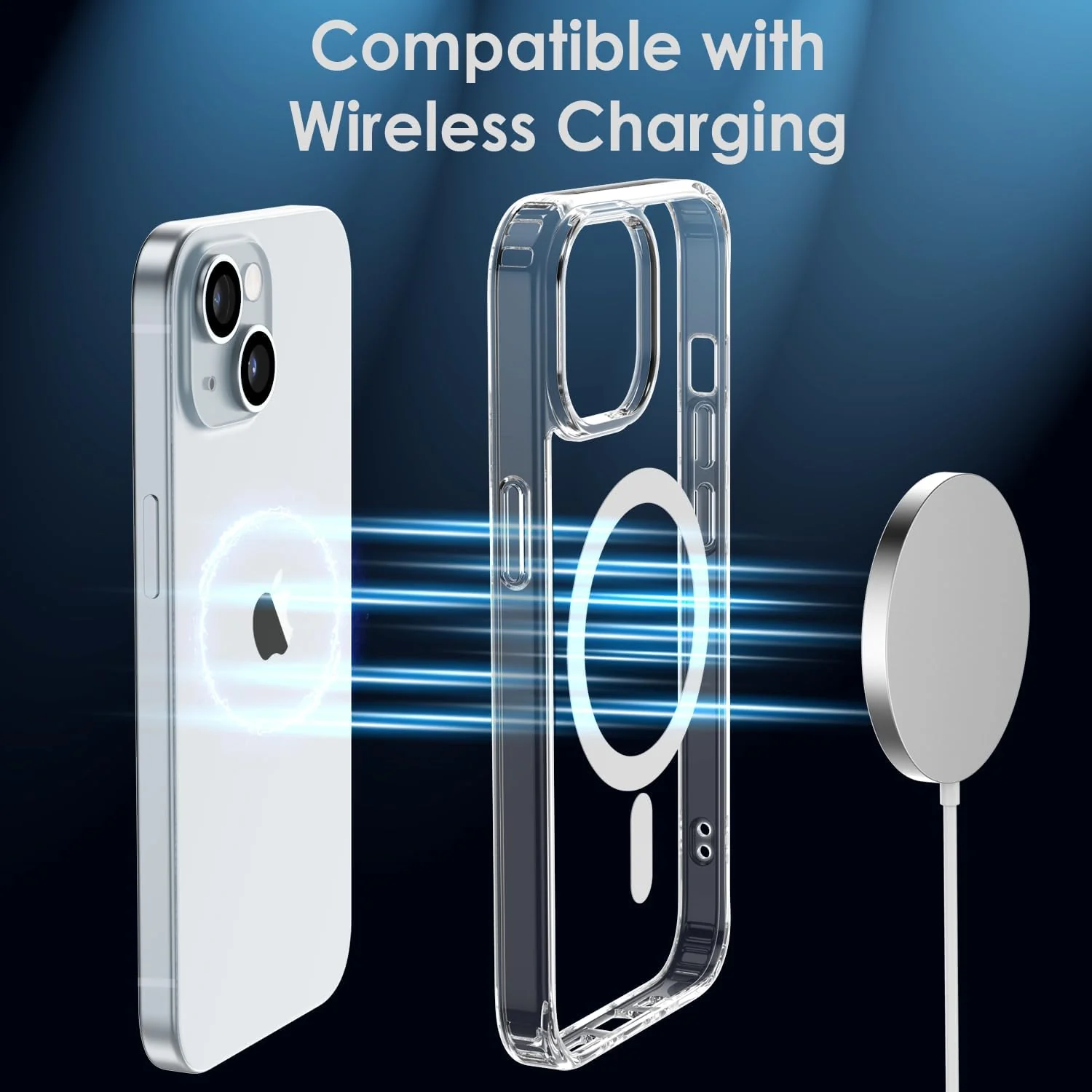 DL3 MOBILAK for iPhone 15 Case Clear [Compatible with MagSafe] Slim Magnetic Clear Bumper Case for Enhanced Protection and Style