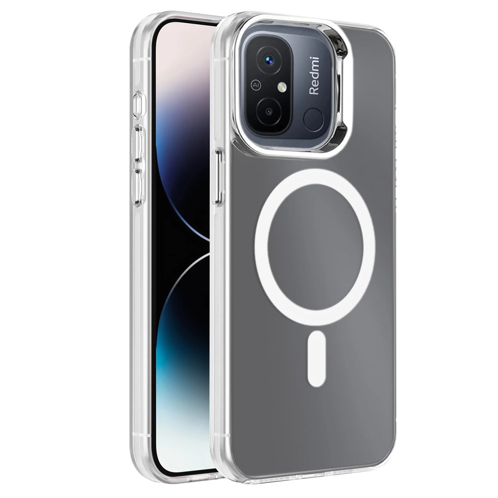 DL3 Mobilak Case For Redmi 12C / Redmi 11A / Poco C55 Case Crystal [Not Compatible with MagSafe] Soft TPU Gel Case Flexible Silicone Anti-Scratch TPU Cover - Clear