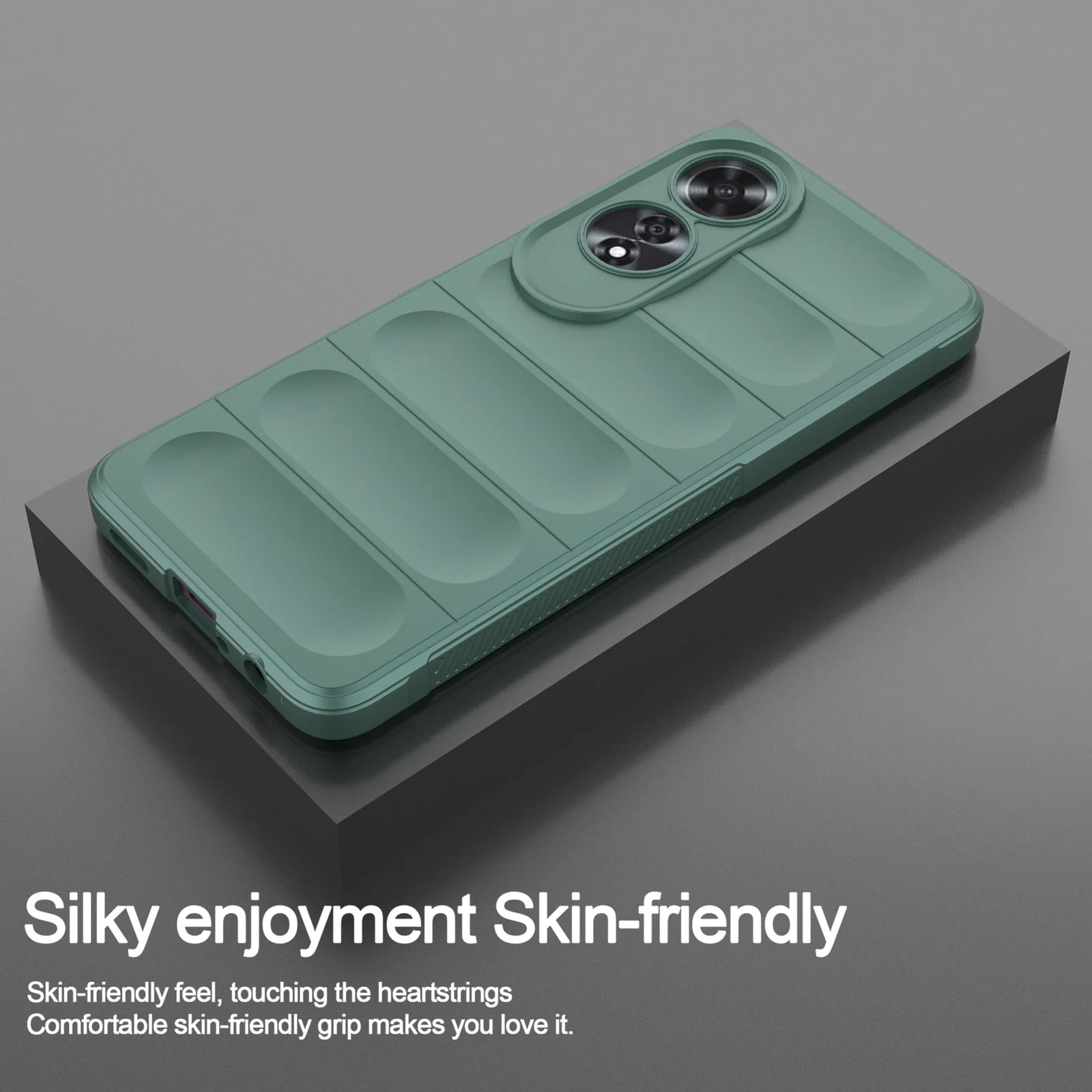 DL3 Mobilak Soft Silicone Protective Case for OPPO A60 4G with Camera Protection and Shockproof Design - Green