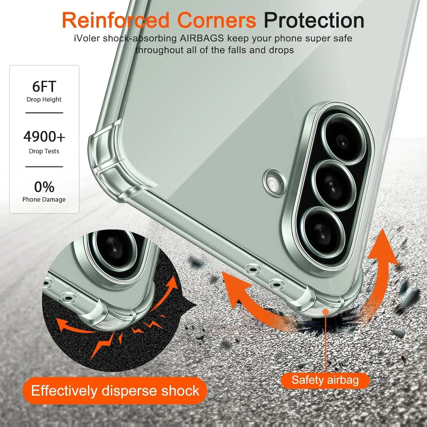DL3 Mobilak Case Compatible with Samsung Galaxy A56 5G, Cover Silicone TPU Gorilla Anti-shock Protector Camera Shockproof Corners - Clear