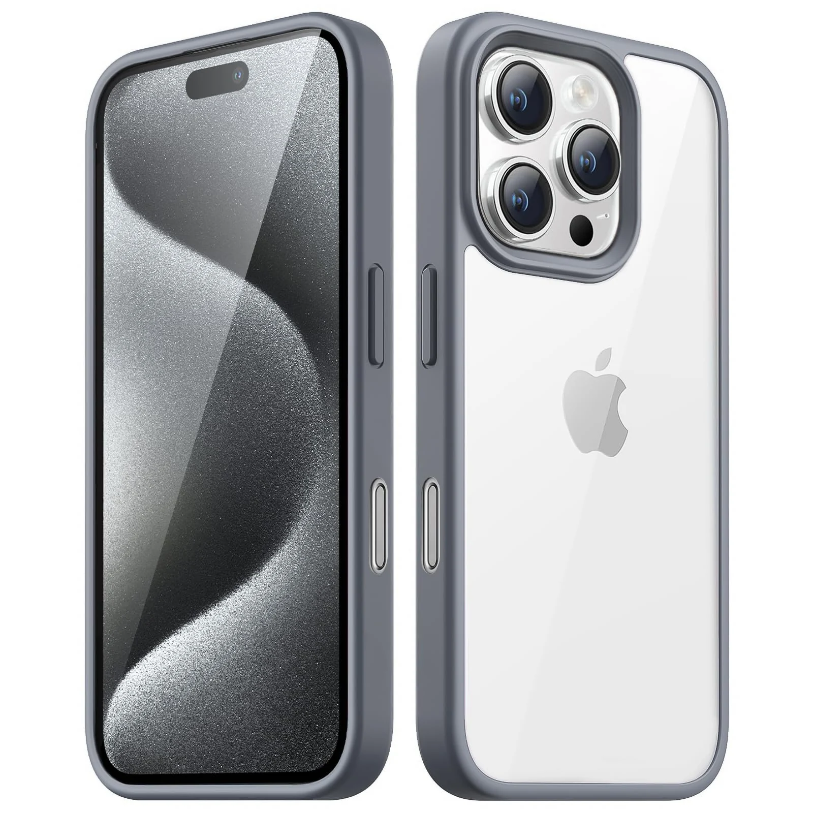 DL3 Mobilak Clear TPU Case for iPhone 16 Pro Max 6.9-Inch, Supports wireless charging, Shock-absorbing protection, Anti-fingerprint finish - Gray
