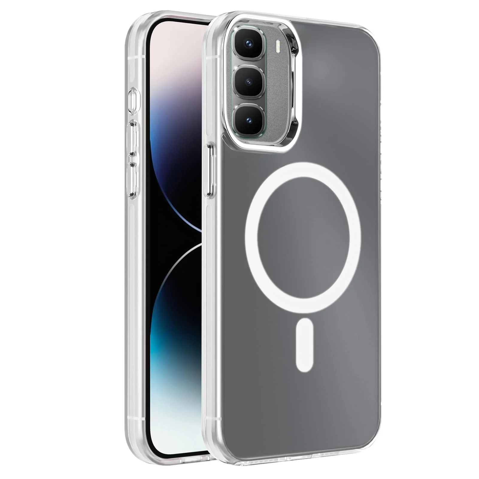 Dl3 Mobilak Case For Infinix Hot 60 Pro+ Plus Case Crystal Clear [Not Compatible with MagSafe] Soft TPU Gel Case Flexible Silicone Anti-Scratch Transparent TPU Cover - Black