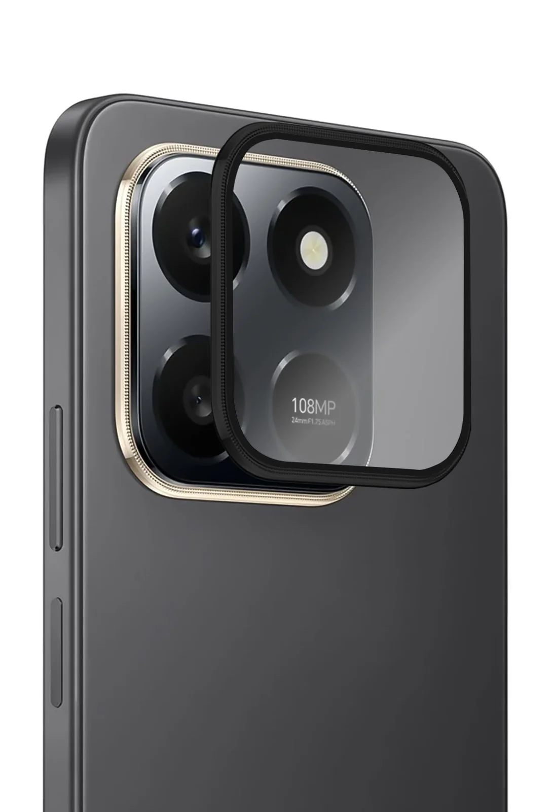 DL3 Mobilak Camera Lens Protector for Honor X7D Accessories, 9H Tempered Glass Metal Individual Ring Camera Cover Screen Protector, Case Friendly, Anti Scratch - Black