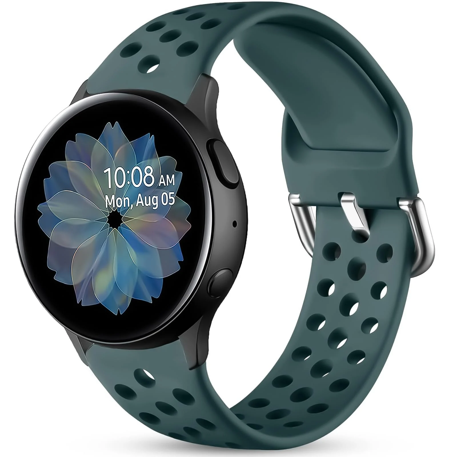 DL3 Mobilak Silicone Sport Band 20MM Strap For Samsung Galaxy Watch 7 6 5 4 40mm 44mm/5 Pro 45mm/S2 classic/active 2 40mm 44mm/Amazfi GTS 2/2e/GTS 3/3 Pro/GTS 4/GTS 2 Mini/3 Mini/4 Mini/Bip3/Bip 3 Pro - Green