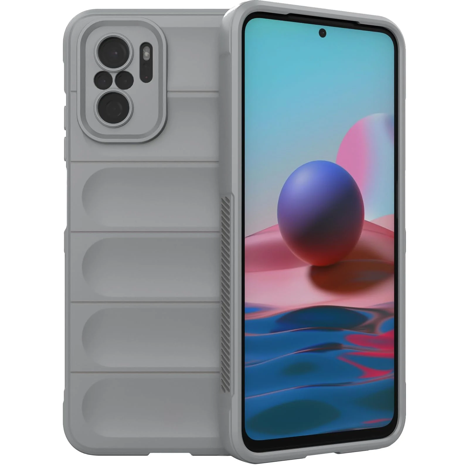 DL3 Mobilak Flexible Silicone and TPU Protective Case with Camera Protection for Xiaomi Redmi Note 10 4G / Note 10S - Gray