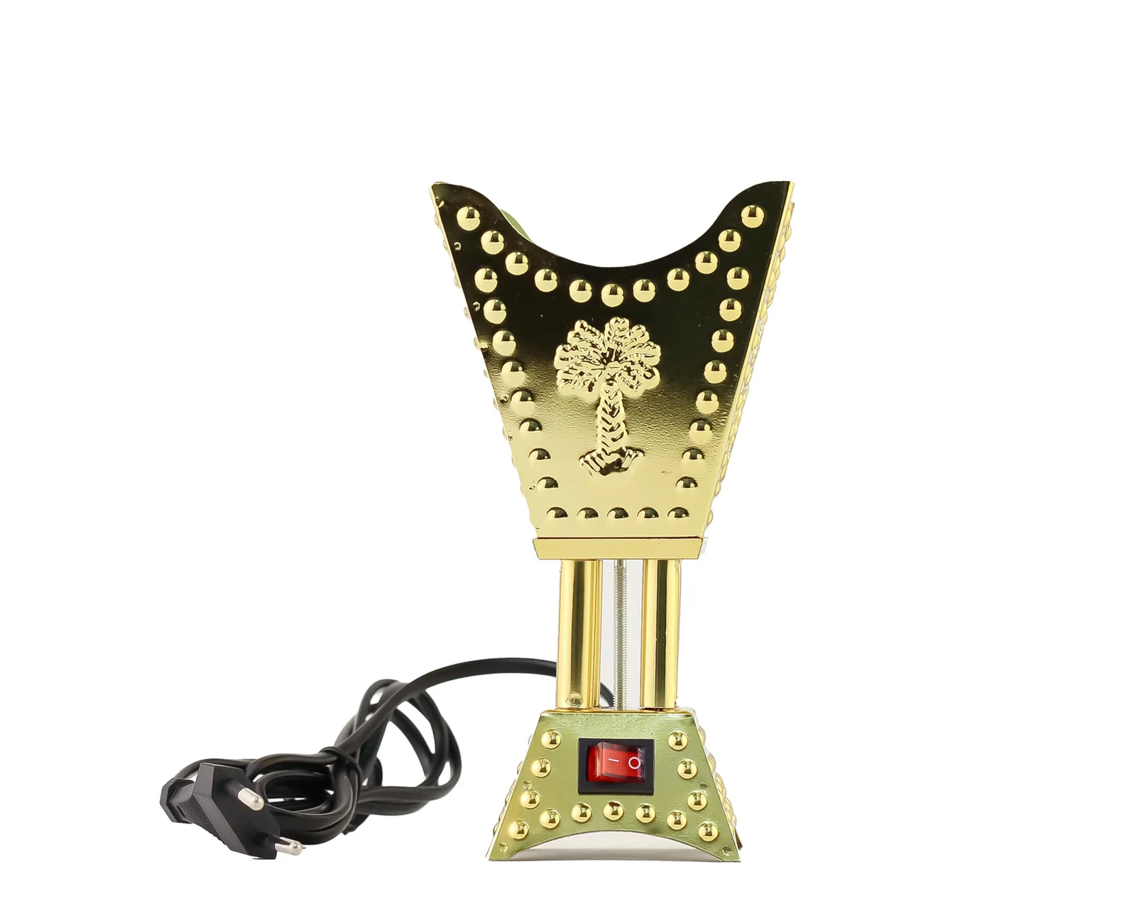 Mobigon Arabian Electric Incense Burners metal Vintage Arabic Burner, Middle Eastern Incense Holder- Electric Incense Burner Bakhoor Suitable For Arabian Oud, Home, Hotel Decor - Gold