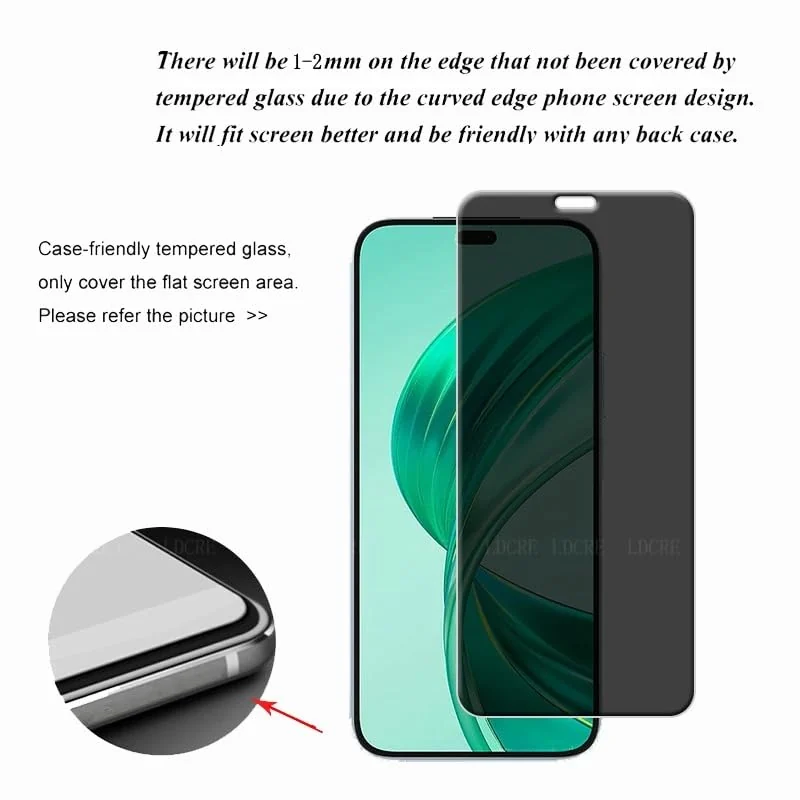 DL3 Mobilak Privacy Full Glass Screen Protector For Honor X8b - Black