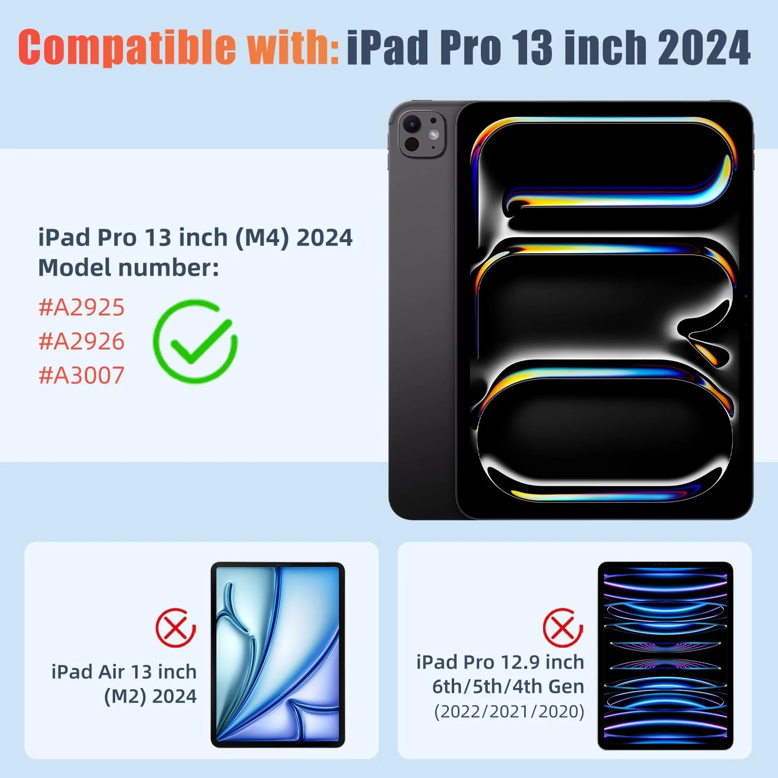 DL3 Mobilak Case for iPad Pro 13-Inch M4 (2024) with Pencil Holder, Clear Transparent Back Shell Slim Stand Shockproof Tablet Cover, Auto Wake/Sleep - Dark Blue