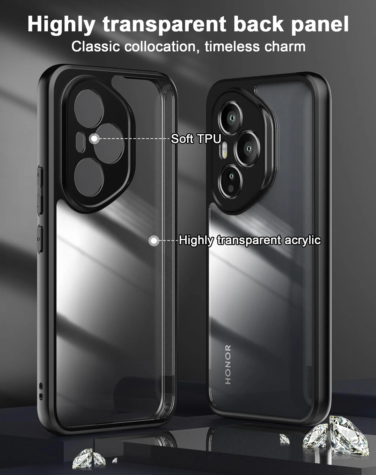 DL3 Mobilak Rugged Protective Case for Honor 400 Pro 5G, Camera protection, Shock-absorbing protection, Scratch-resistant surface - Black
