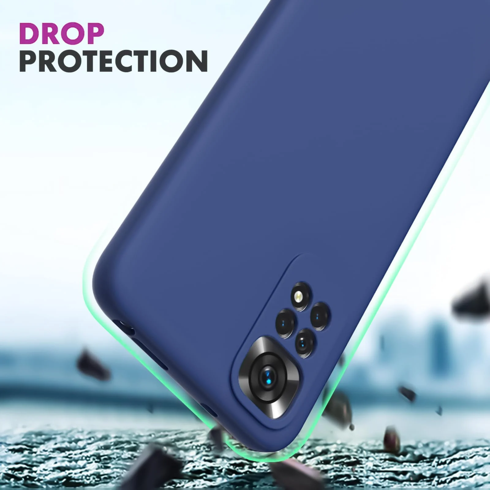 DL3 Mobilak Liquid Silicone Protective Case with Soft Microfiber Lining with Full Camera Protection for Xiaomi Redmi Note 12 Pro 4G / Redmi Note 11 Pro 4G&5G - Blue 1