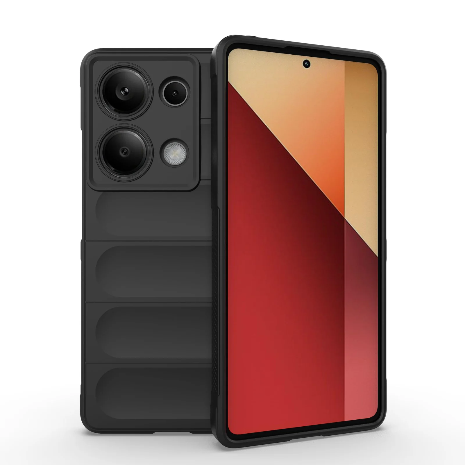 DL3 Mobilak Soft Silicone Protective Case for Xiaomi Redmi Note 13 Pro 4G / Poco M6 Pro 4G with Camera Protection and Shockproof Design - Black