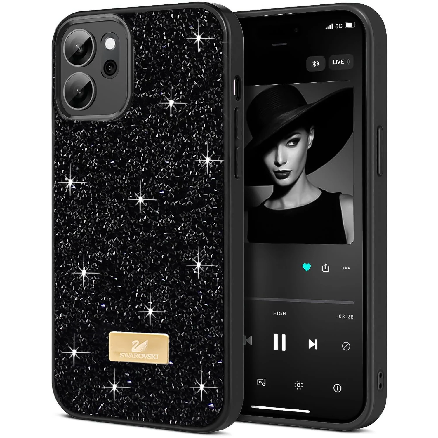 OPPO Reno 14F — DL3 Mobilak Glitter Protective Case for OPPO Reno 14F, Supports wireless charging, Shock-absorbing protection, Scratch-resistant surface