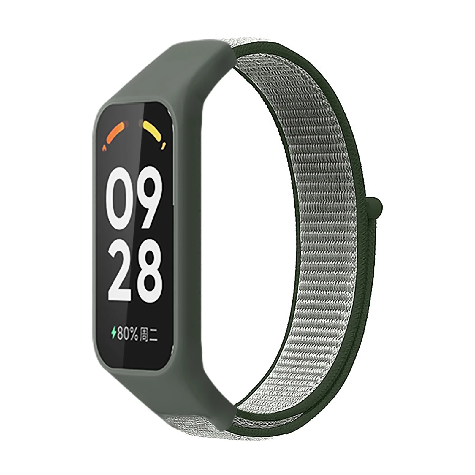 DL3 Mobilak Nylon Strap for Redmi Smart Band 2 / Xiaomi Smart Band 8 Active, Sports Bracelet and Replacement Strap Soft Breathable for Xiaomi Mi Band 8 Active/Redmi Band 2 for Men Women - Dark Olive