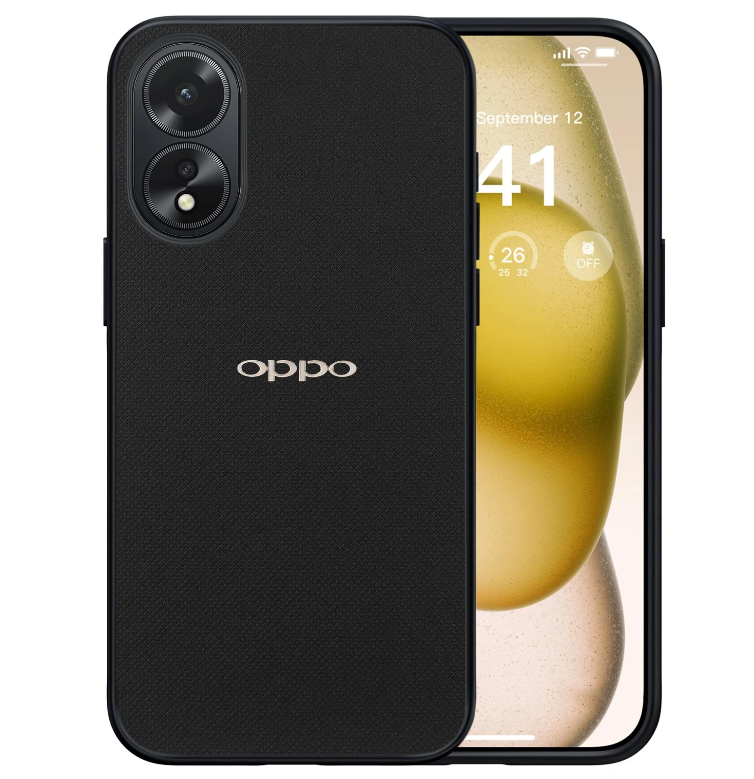 Dl3 Mobilak Compatible with OPPO A78 4G Case Dual Layer Heavy Duty Cell Phone Protective Cover Shockproof Rugged with Non-Slip Textured - Black