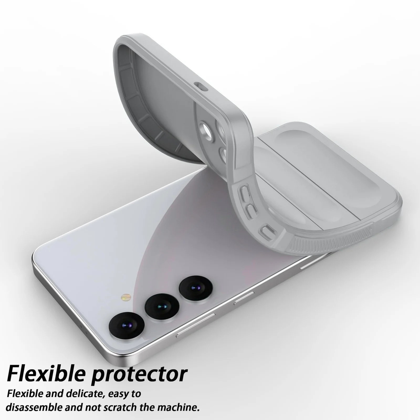 DL3 Mobilak Silicone Case for Samsung Galaxy A25 Heavy Duty Protective [Slim Fit] Shockproof Soft Flexible Protective Design Shock-Absorption TPU Cover With Camera Protection - Gray