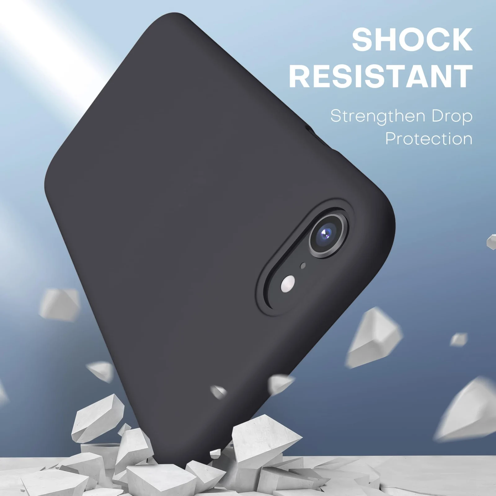 DL3 Mobilak Liquid Silicone Case for iPhone 7 / 8, Shock-absorbing protection, Scratch-resistant surface, Slim, lightweight profile - Deep Gray