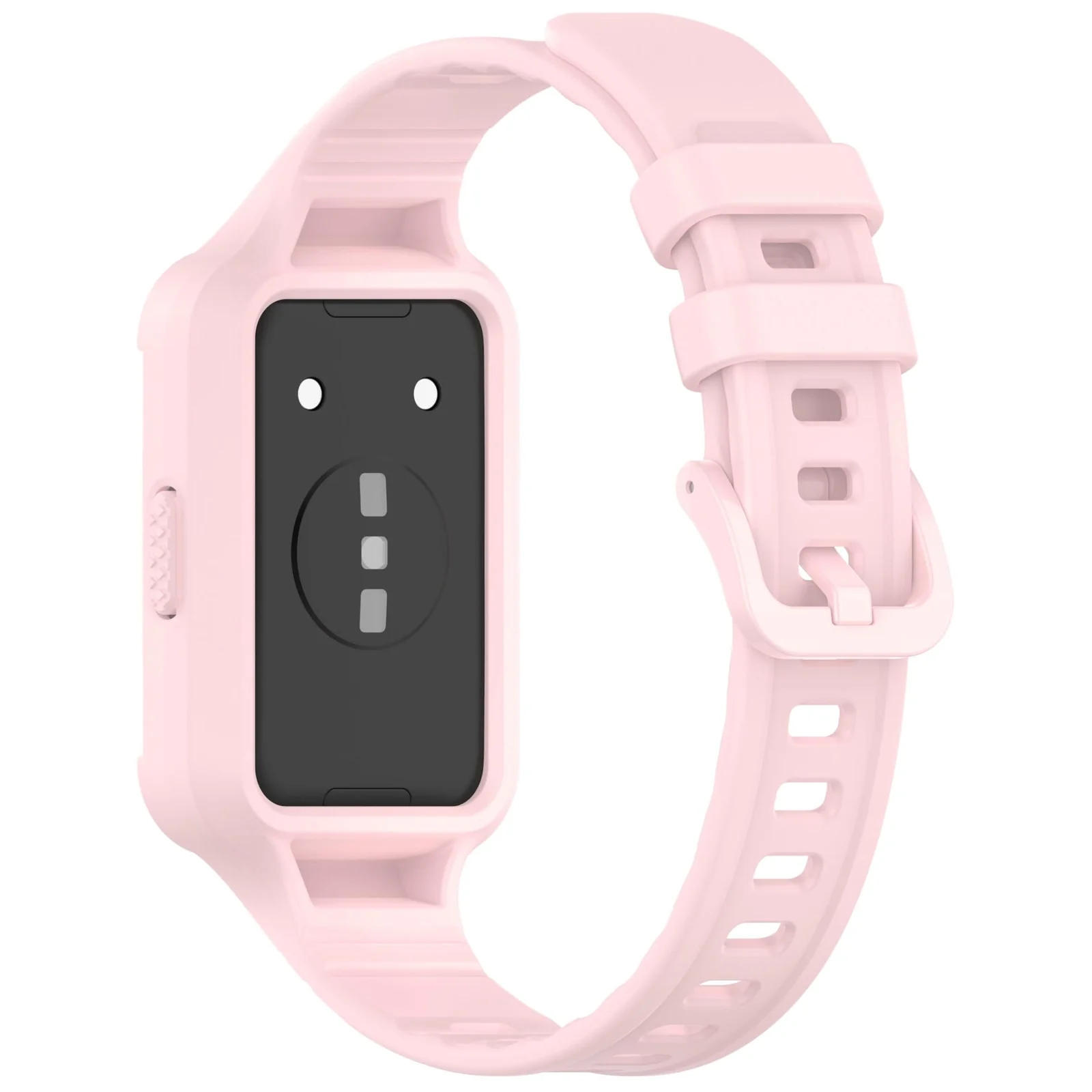 MOBIGON Rugged Silicone Strap with Bumper Case for Huawei Band 11, Pink