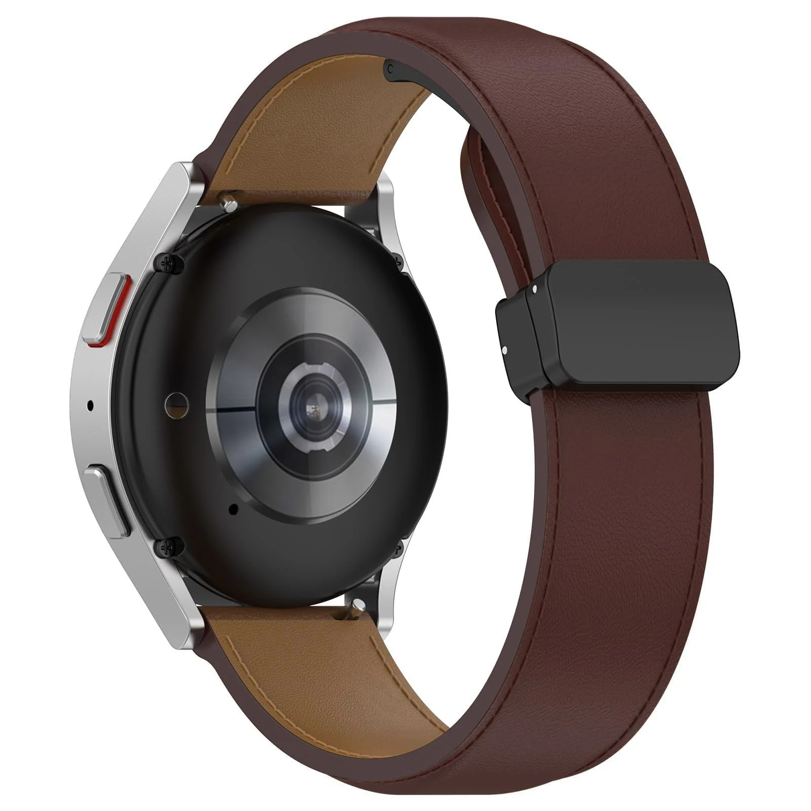 DL3 Mobilak Leather Bands 22MM Compatible with Samsung Galaxy Watch3 45mm/Galaxy 46mm/Gear S3, Leather Magnetic Buckle Design Strap Compatible with Huawei Watch GT4 GT3 46MM/GT2E/GT2 - Dark Brown