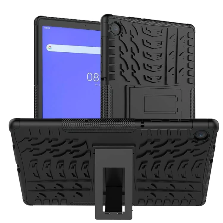 DL3 Mobilak Case for Lenovo Tab M10 10.1 inch 2nd Gen 2020 (TB-X306, TB-X306F, TB-X306X), Hybrid Rugged Armor Heavy Duty 2 in 1 TPU + PC Combo Dual Layer Shockproof Case with Kickstand - Black