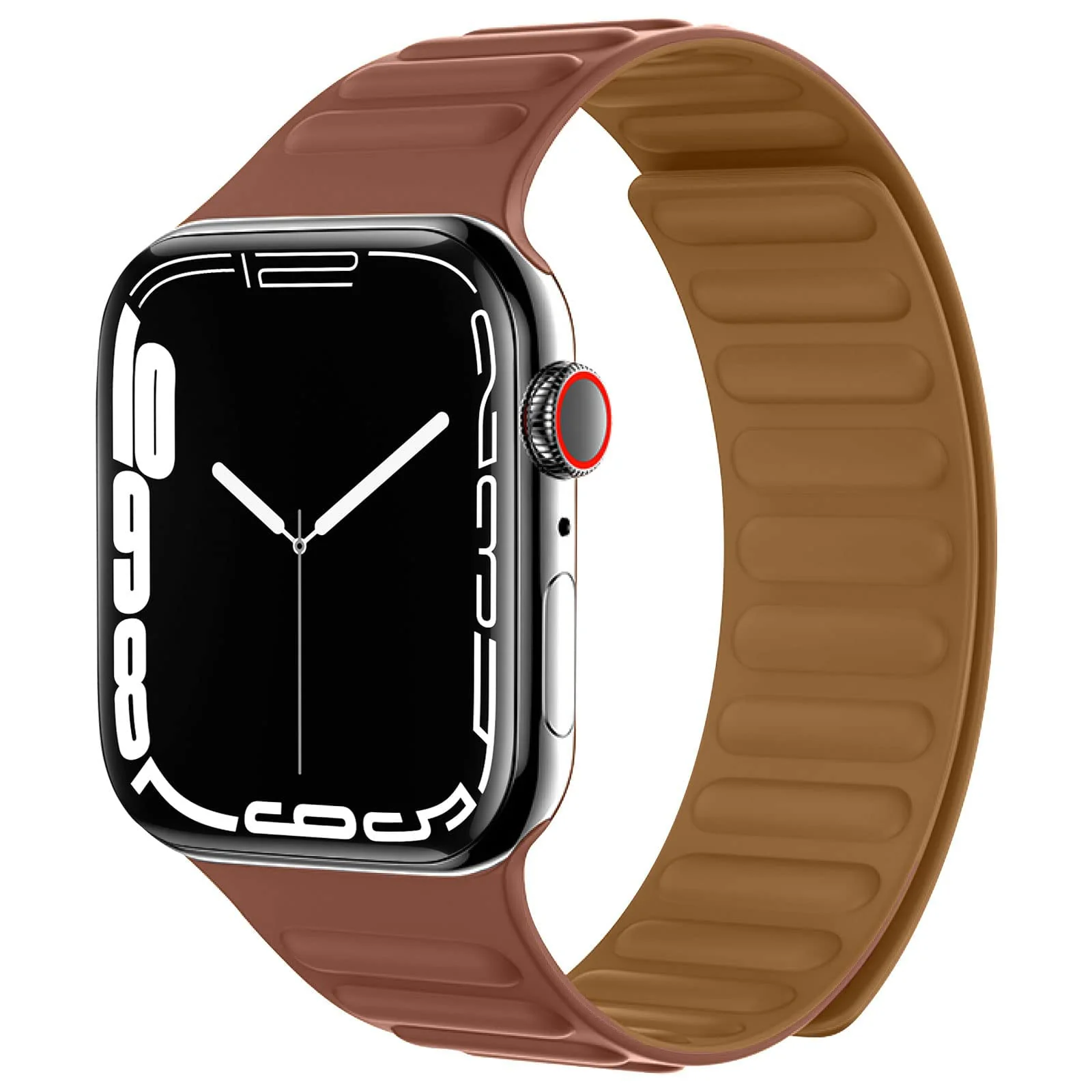 DL3 Mobilak Silicone Straps Compatible with Apple Watch Ultra Strap 49mm 45mm 46mm 44mm 42mm, Loop Band with Strong Magnetic Closure for iWatch Ultra 2 Series 11 10 9 8 7 6 5 4 SE (A. ) - A.Brown
