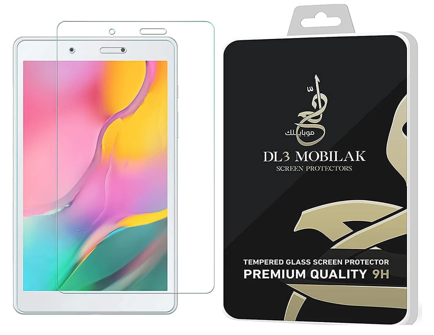 DL3 Mobilak Screen Protector For Samsung Galaxy Tab A 8-inch 2019 SM-T290/ T295/ T297 Tablet Tempered Glass Film [HD Crystal ] [Easy Installation] [Scratch Resistant] [9H Hardness] - Clear