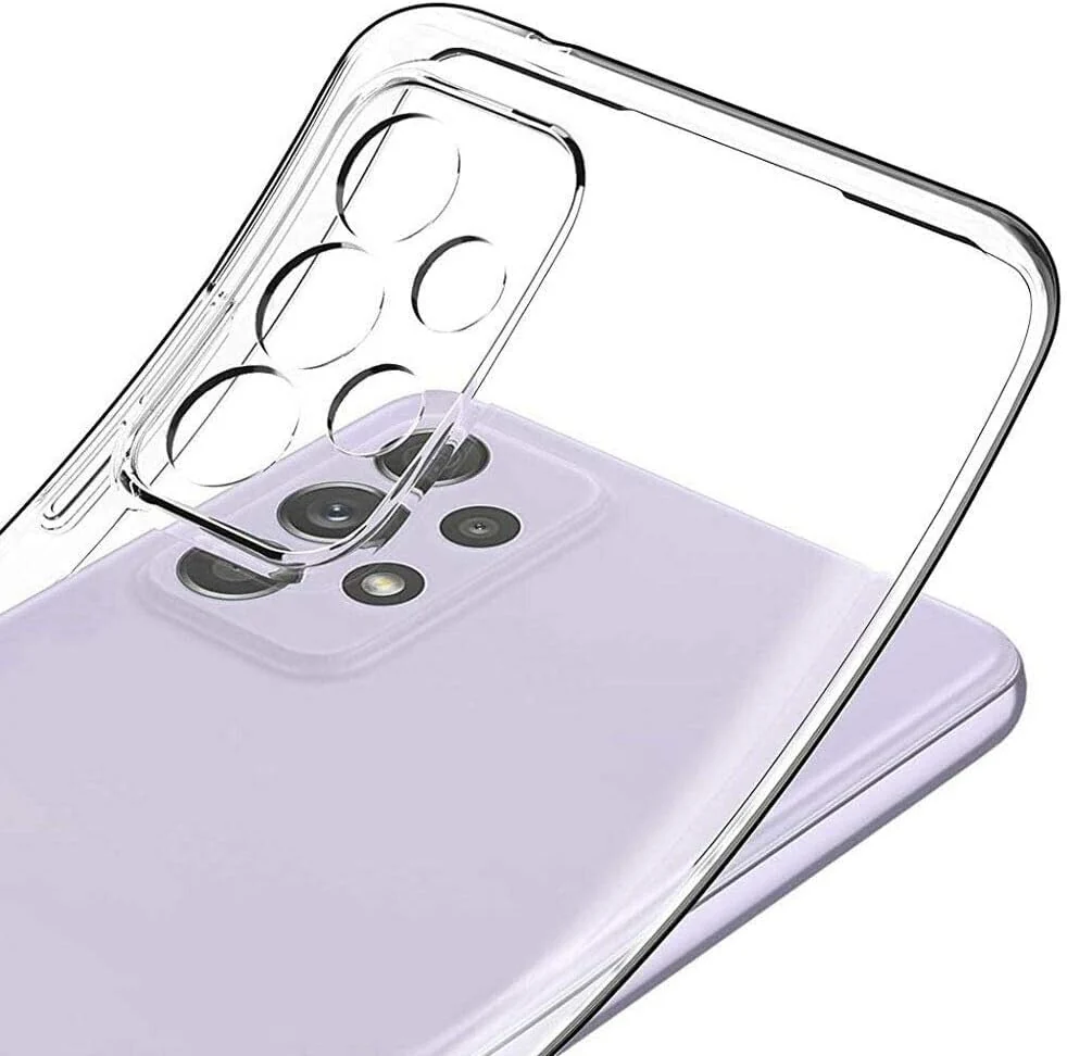 DL3 Mobilak Case Compatible with Samsung Galaxy A72 Case Crystal Soft TPU Gel Case Flexible Silicone Anti-Scratch Camera Protection TPU Cover - Clear