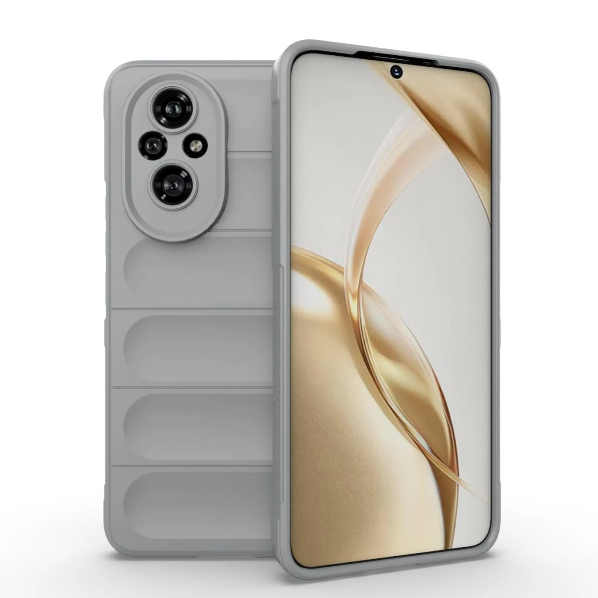 DL3 Mobilak Silicone Case for Honor 200 Pro 5G Heavy Duty Protective [Slim Fit] Shockproof Soft Flexible Protective Design Shock-Absorption TPU Cover With Camera Protection - Gray