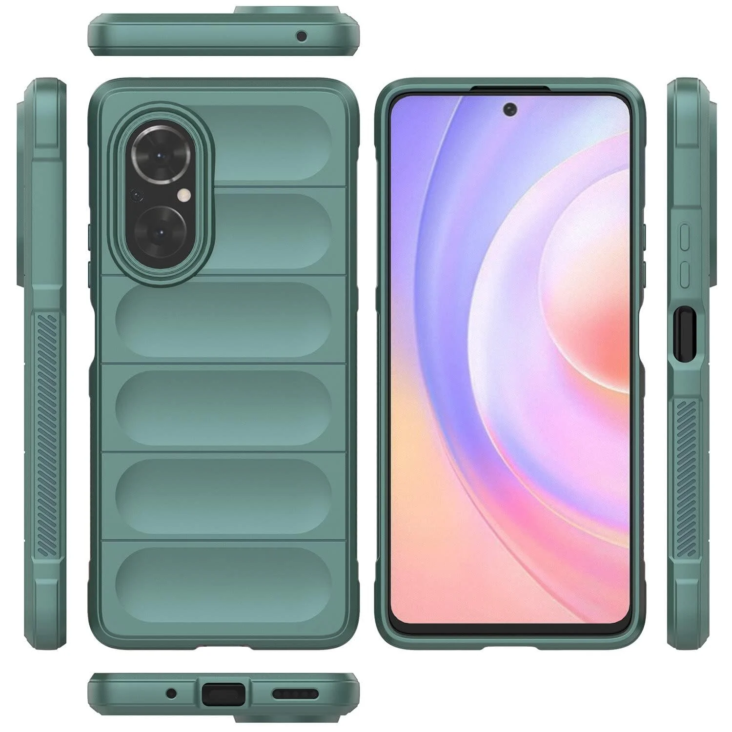 DL3 Mobilak Flexible Silicone and TPU Protective Case with Camera Protection for Huawei Nova 9 SE / Honor 50 SE - Green