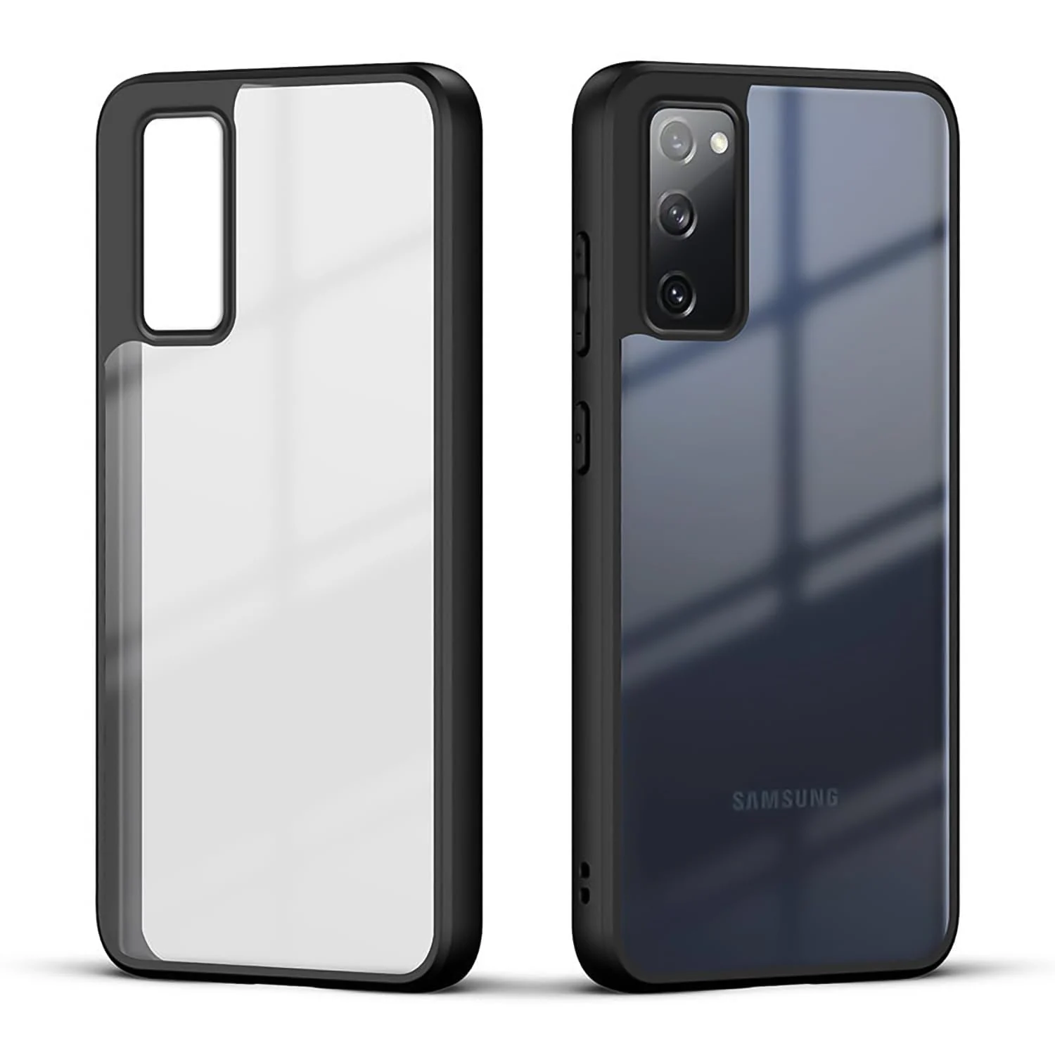 DL3 Mobilak Clear PC and TPU Protective Case for Samsung Galaxy S20 Plus with Military-Grade Protection and Anti-Yellowing Design - Black