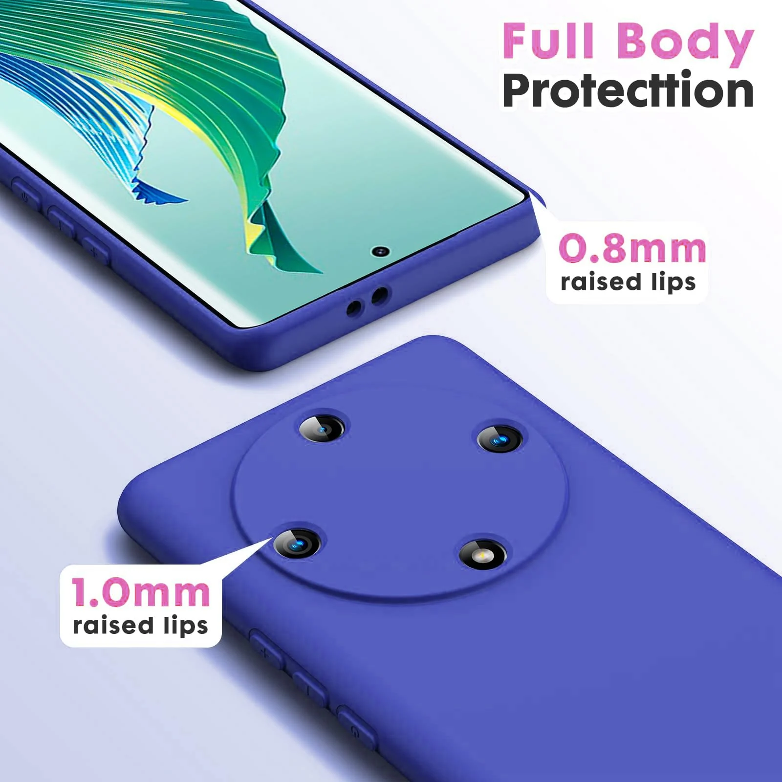 DL3 Mobilak Soft Silicone Protective Case for Honor X9a with Microfiber Lining and Shockproof Design - Light Blue