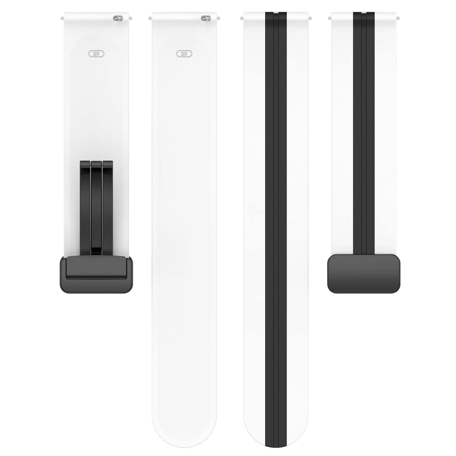 DL3 Mobilak 22MM Silicone Band Magnetic Clasp Strap For Xiaomi Redmi Watch 5 Active/5 Lite/Compatible with Samsung Galaxy Watch 46mm/Watch 3 45mm/Gear S3/Huawei watch (GT6 GT5 GT4 GT3 (A. ) - A.White Black