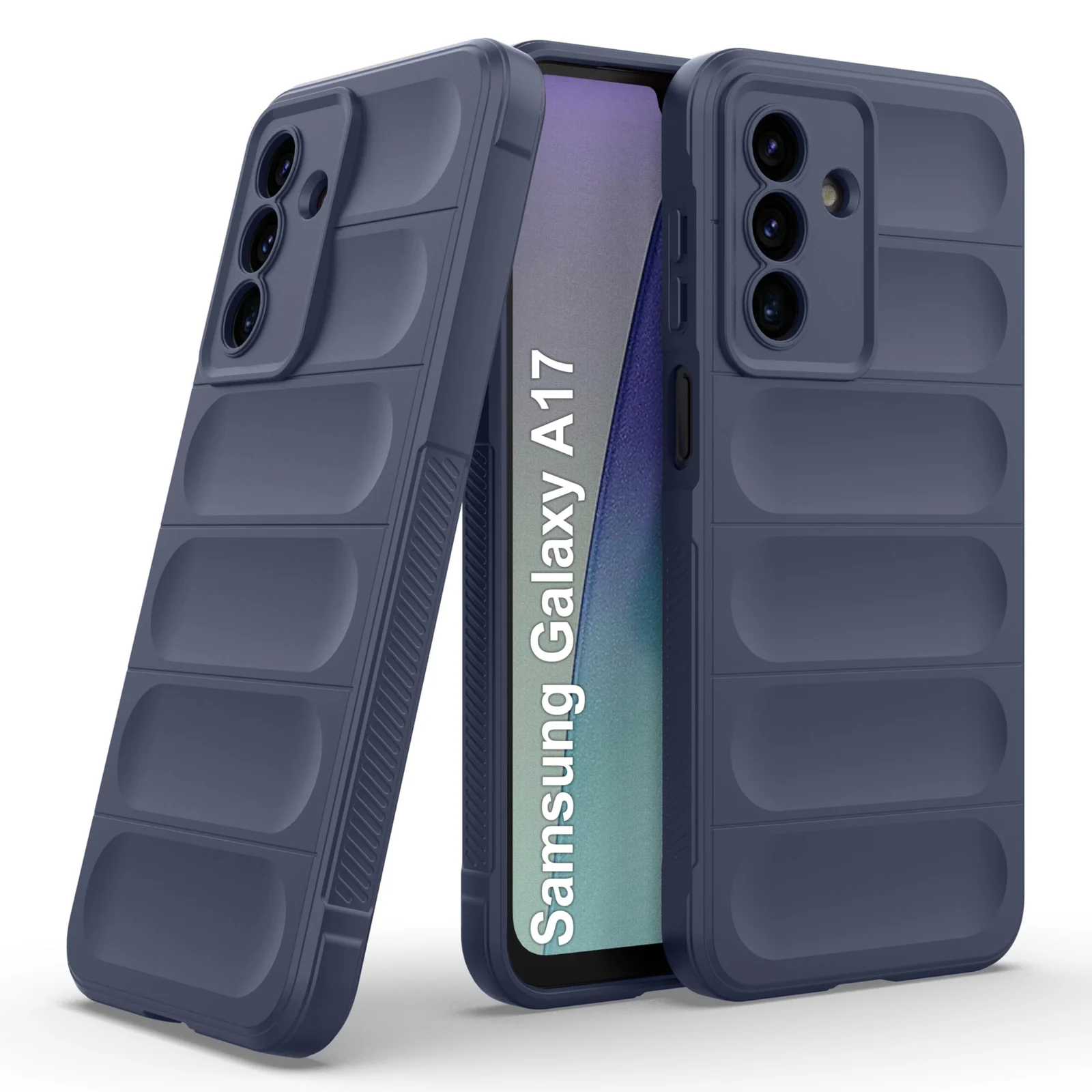 DL3 Mobilak Silicone Case for Samsung Galaxy A17 4G / 5G Heavy Duty Protective [Slim Fit] Shockproof Soft Flexible Protective Design Shock-Absorption TPU Cover With Camera Protection - Blue