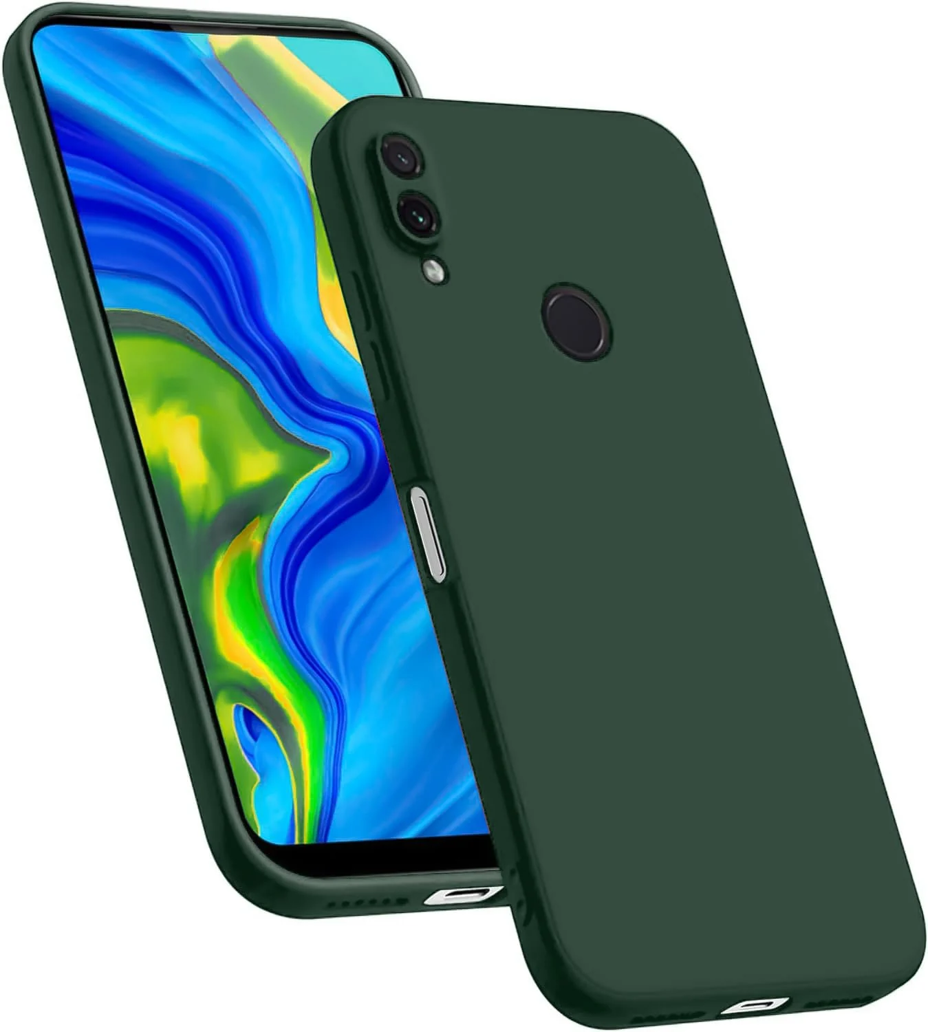 Dl3 Mobilak Xiaomi Redmi Note 7 / Note 7 Pro Case,Soft Flexible Silicone Gel Rubber Bumper Cover,Full Body Shockproof Protective Phone Case (Win Red)
