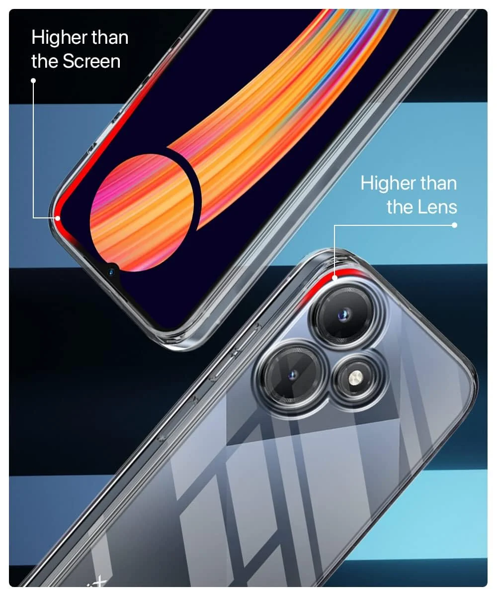 "DL3 Mobilak Case Compatible with Infinix Hot 30 Play X6835 NFC (6.82"") Case Crystal Soft TPU Gel Case Flexible Silicone Anti-Scratch Camera Protection TPU Cover - Clear"